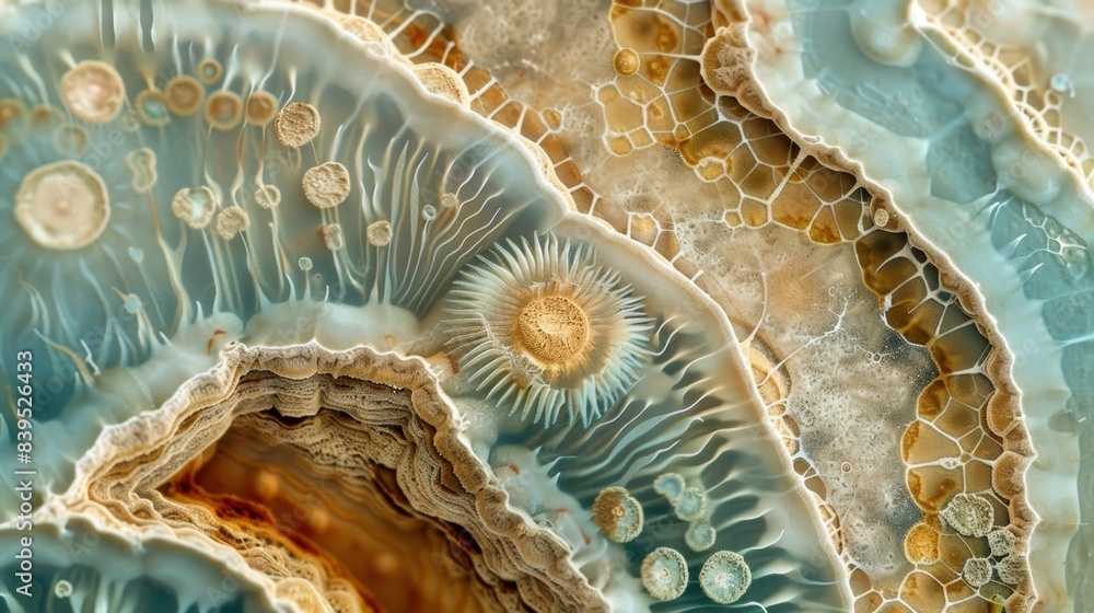 Poster crosssection of a fungal hypha with cytoplasmic streaming allowing for efficient delivery of nutrien