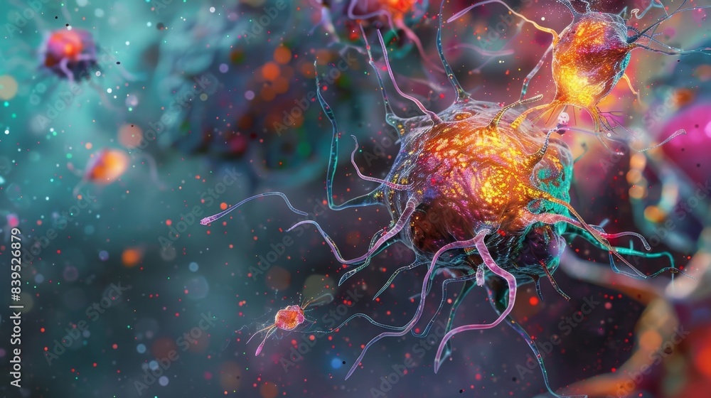 Poster even at a microscopic scale the dynamic nature of the immune response can be seen in this image of a
