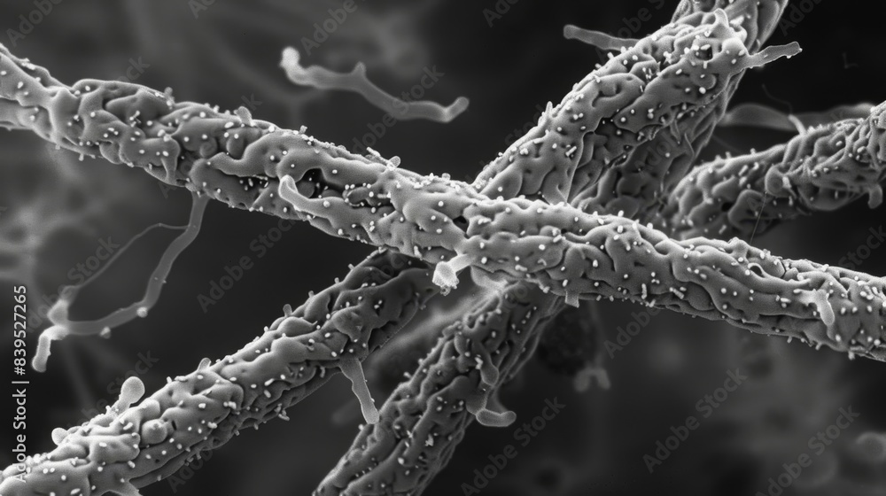 Aufkleber electron microscope image of a chromosome with shortened telomeres revealing the intricate structure