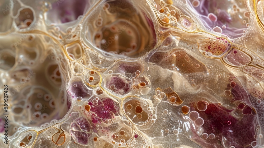 Poster a crosssection image showing the varying sizes and shapes of chondrocytes within cartilage
