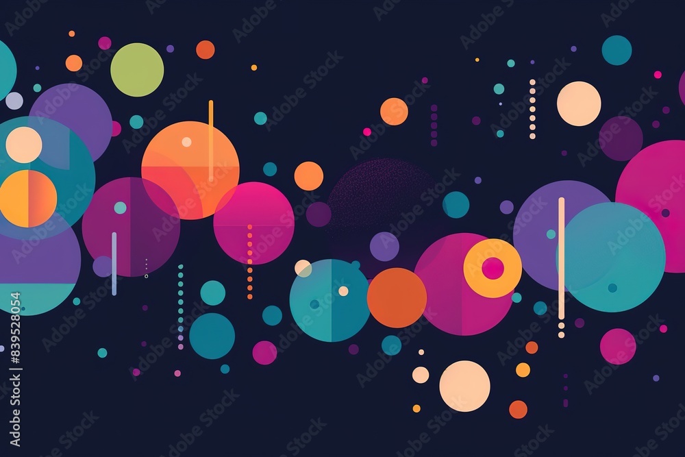 Poster abstract flat vector background with simple shapes and colors