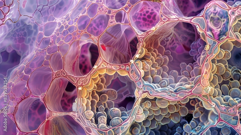 Poster a crosssection of epithelial tissue highlighting the intricate network of tight junctions that hold 