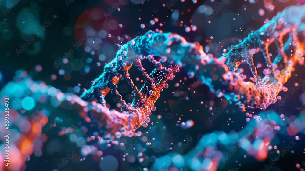 Poster a highresolution image of a gene sequence revealing the intricate folding and looping of exons and i