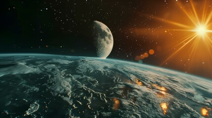 Obraz premium a sun rising over the earth