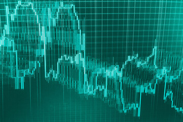 Stock market graph with screen Stock market chart, graph on blue background Stock market chart on computer display Office monitor background Stock market on digital tablet screen