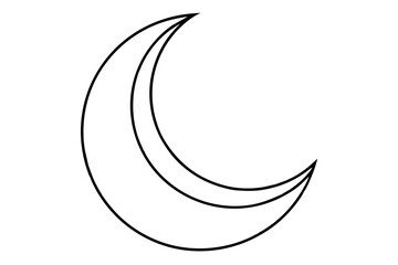 Islamic moon line art silhouette vector illustration