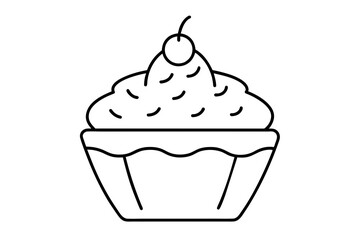 cake line art silhouette vector illustration