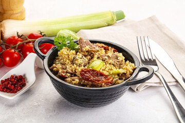 Bulgur with lamb and vegetables
