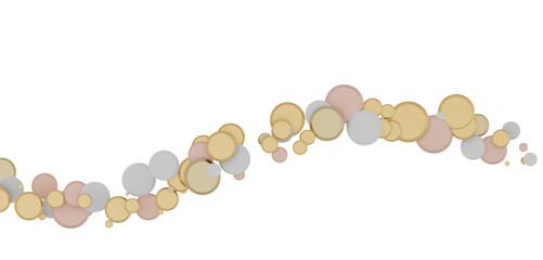 Cascading Celebration: Striking 3D Illustration Showcasing an Abundance of gold Confetti