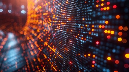 Fototapeta premium Digital network with interconnected nodes representing data analytics and technology