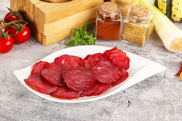 Smoked beef meat - Pastrami slices