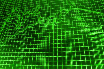 Stock chart on the screen Stock market concept Following stock market Stock trade live Stock diagram on the screen Stock market graph and bar chart price display Mixed media Mixed media