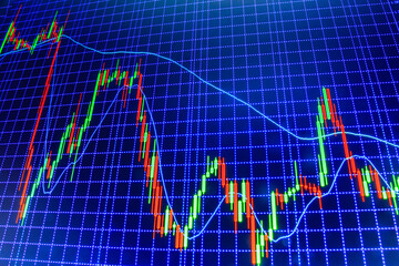Abstract financial background trade colorful green, blue, red abstract Live on monitor desktop screen monitor Stock exchange chart background Finance background data graph Share p