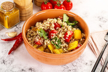 Dietary vegetarian quinoa with vegetables