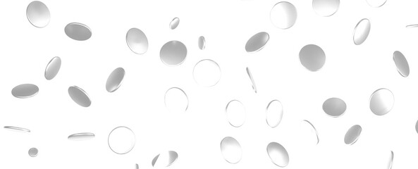 silver  Shower: Dynamic 3D Illustration of Dancing silver Confetti