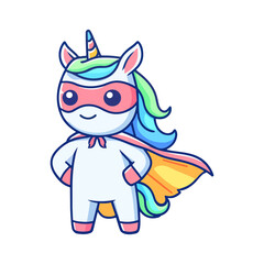 Fototapeta premium cute unicorn hero icon character