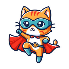 Fototapeta premium cute cat hero icon character