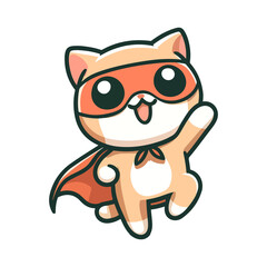 Fototapeta premium cute cat hero icon character