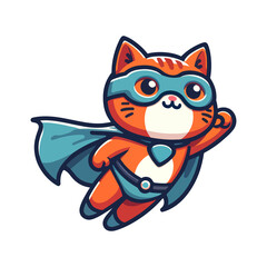 Fototapeta premium cute cat hero icon character