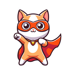 Fototapeta premium cute cat hero icon character