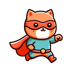 Naklejka premium cute cat hero icon character