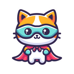 Fototapeta premium cute cat hero icon character