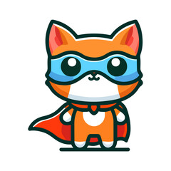 Fototapeta premium cute cat hero icon character