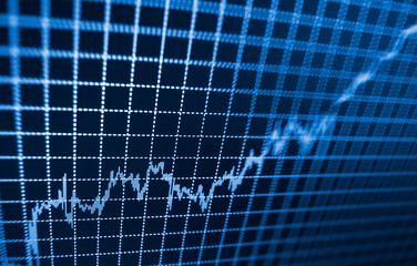 Stock diagram on the monitor Stock market pricing abstract Finance statistic graph stock education and marketing analysis New technologies for business Stock diagram on the monitor