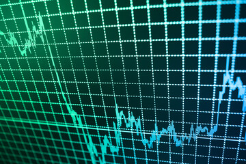 Blue background with stock chart Live stock trading online Market report on blue background Stock exchange graph Stock exchange business screen data graph background Stock trade live