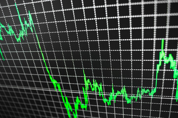Abstract graphs and statistics in a modern city sky Fundamental and technical analysis as concept Growth and fall of the rate Market analysis for variation report of share Stock market