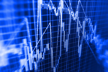 Digital stock market chart on a tablet screen Economy trends background for business idea and all art work design Live on monitor desktop screen monitor Online live finance business