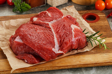 Raw beef meat piece for cooking