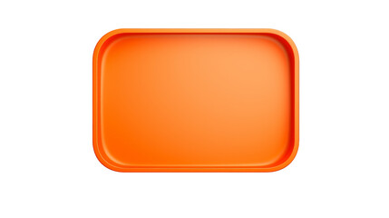 Orange rectangular tray isolated on black background.