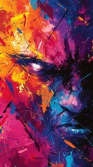 A vibrant abstract illustration with sharp lines and jagged edges conveying the raw energy and intensity of anger.