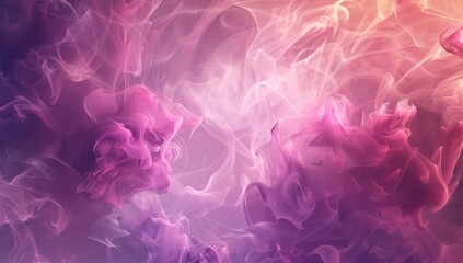 Obraz premium A surreal digital art piece featuring an ethereal background of pink and purple smoke, creating a dreamlike atmosphere with fluid shapes and soft lighting effects.