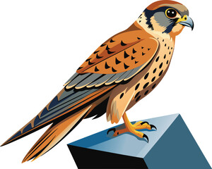 American kestrel birds vector illustration