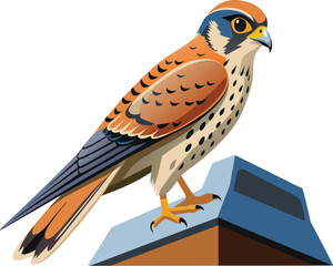 American kestrel birds vector illustration