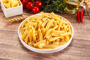 Raw dry Italian pasta - casarecce