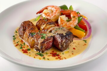 Cajun Surf and Turf: Tantalizing Seared Beef and Succulent Shrimp