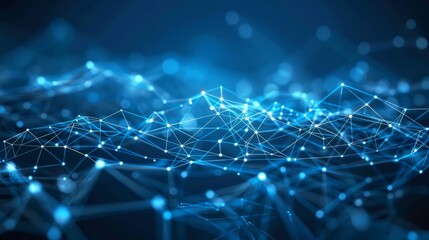 Obraz premium Blue futuristic networking technology vector -