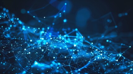 Obraz premium Blue futuristic networking technology vector -