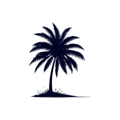 Palm tree silhouettes Clip art isolated vector illustration on white background