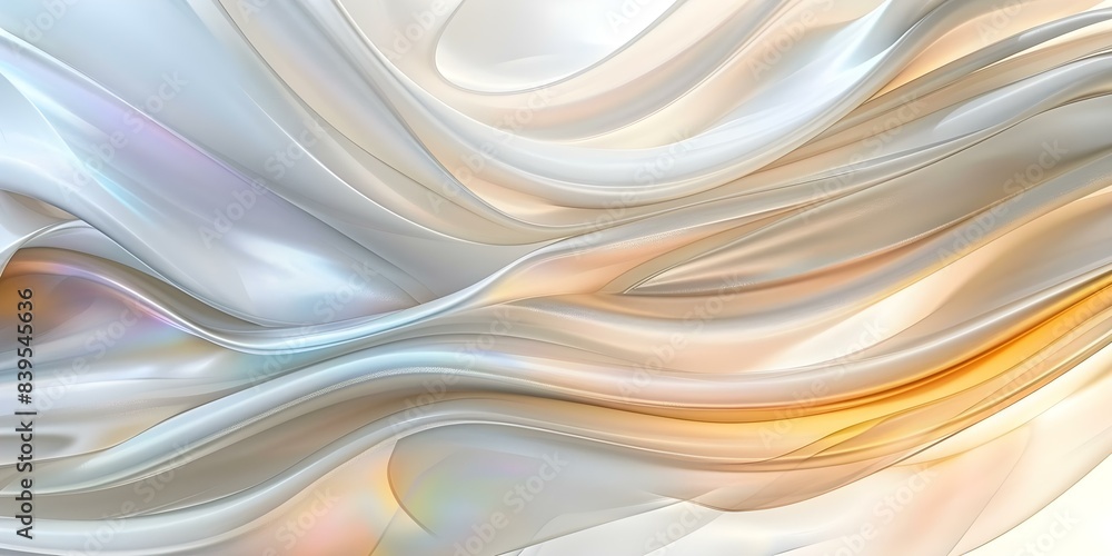 Poster white holographic background with a chrome abstract backdrop and iridescent rainbow gradient a color