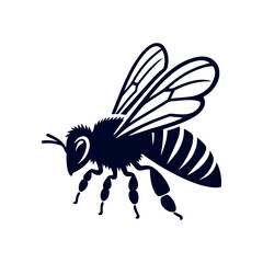 Honey bee silhouette Clip art isolated vector illustration on a white background