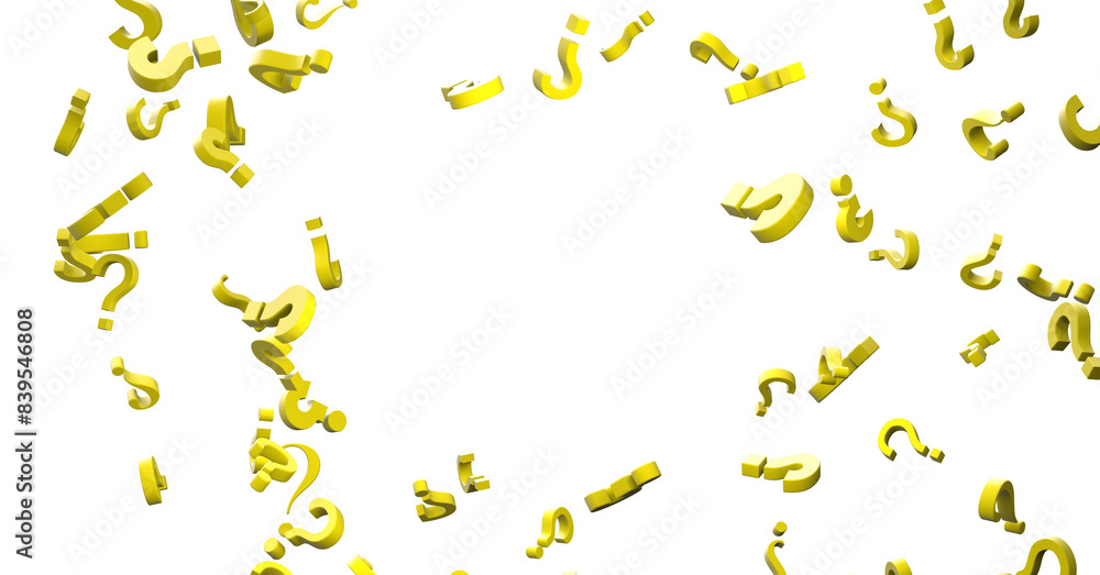 Aufkleber infinite question marks on a plane, original three dimensional illustration.