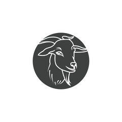 Obraz premium Vector livestock goat logo simple farming design product brand illustration