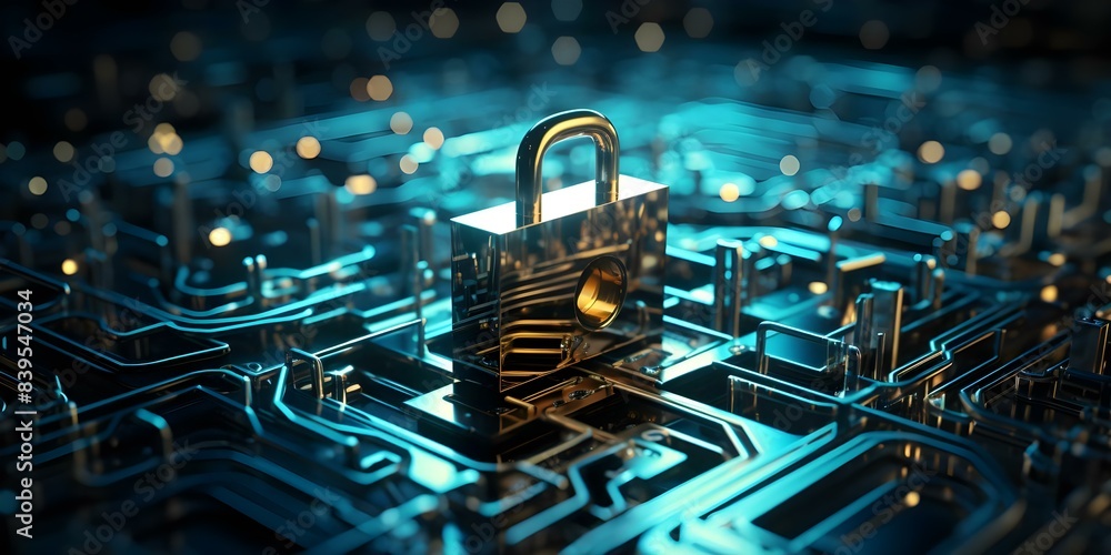 Poster safeguarding sensitive information the importance of cybersecurity measures. concept cybersecurity, 