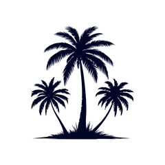 Palm tree silhouettes Clip art isolated vector illustration on white background