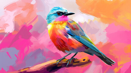 Obraz premium cartoon watercolor painting of a bird