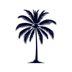 Palm tree silhouettes Clip art isolated vector illustration on white background